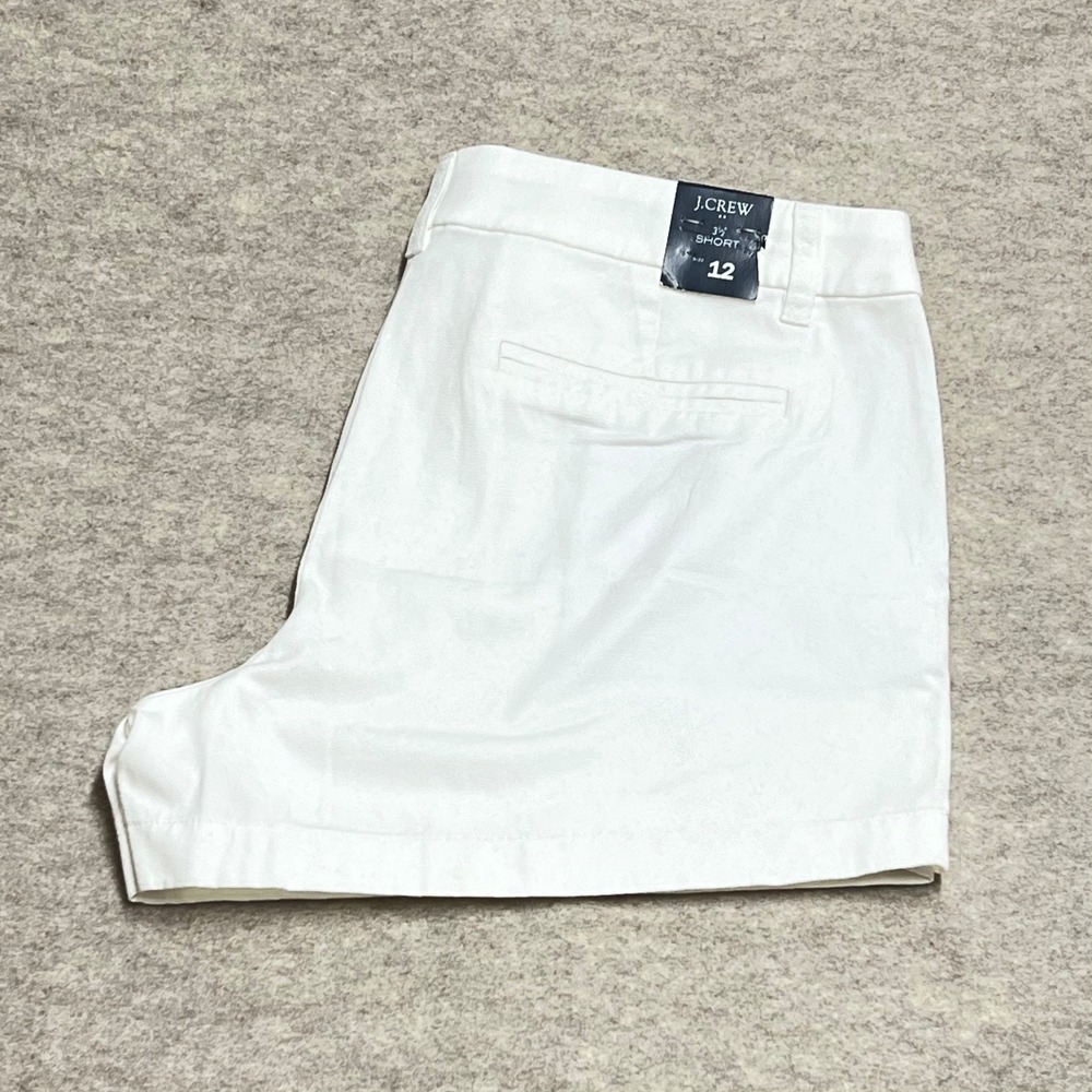 J.Crew Womens White 3.5 Inch Chino Shorts Size 12 NWT Stretch Cotton Preppy